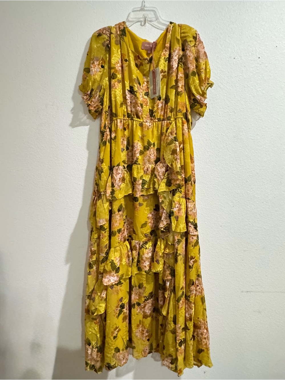 JessaKae Yellow Floral Tiered Maxi Dress